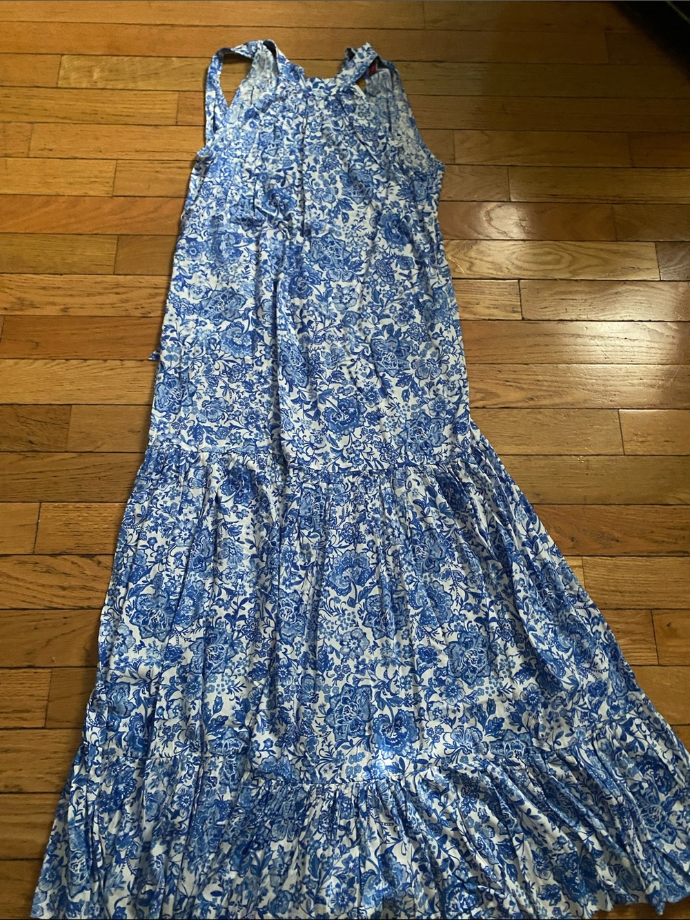 Brand new Blue Floral Tiered Maxi Skirt